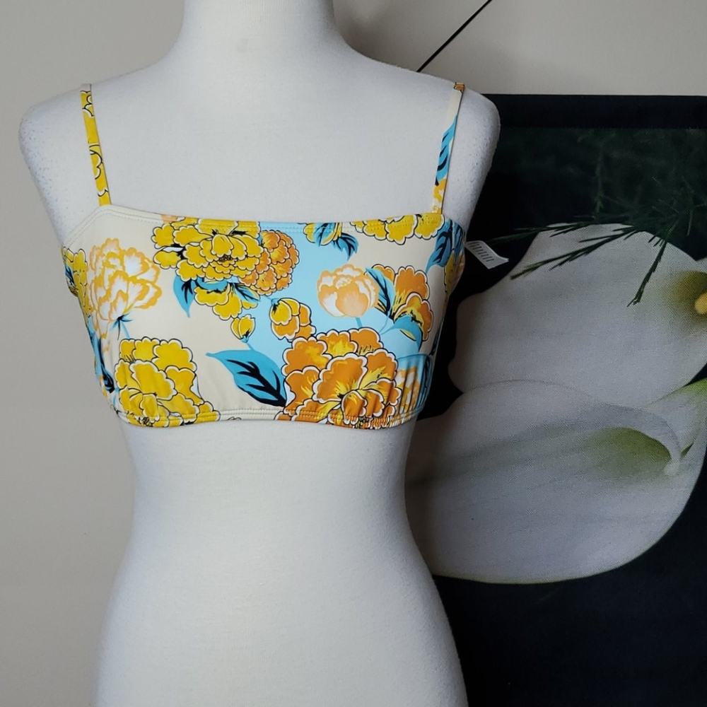 Bikini Lab Floral Bandeau Bikini Top